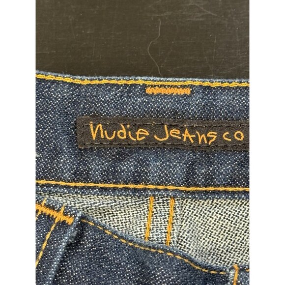 Nudie Jeans Men’s 32x29 Slim Jim Dark Organic Twill Straight Leg Blue NJ3775 - Picture 5 of 12